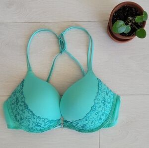 La  Senza Turquoise Padded Lace Pushup Bra